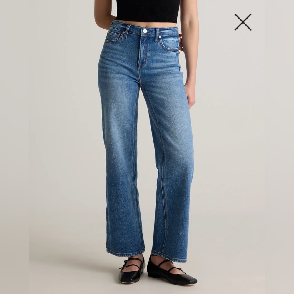 Sold | Quince Bella Stretch Relaxed Straight Jeans | Atlantic Blue | Size 31